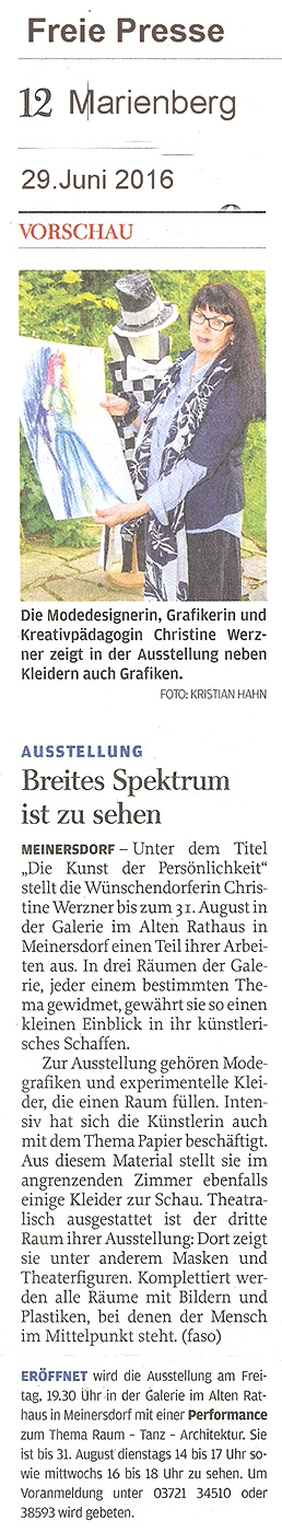 Freie Presse - Ausgabe Marienberg - 29. Juni 2016