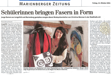 Freie Presse - Ausgabe Marienberg - 15. Oktober 2004